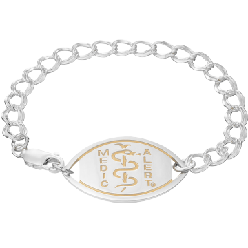 QR Code Santa Rosa Medical ID Bracelet Sterling Silver, , large image number 1